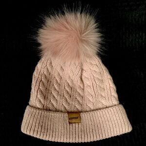 ZUPPAD Kids Pink Knit Beanie with Pom Pom